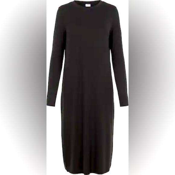 Vero Moda Curve long black dress tencel modal long sleeved crew neck 2X - Picture 1 of 14